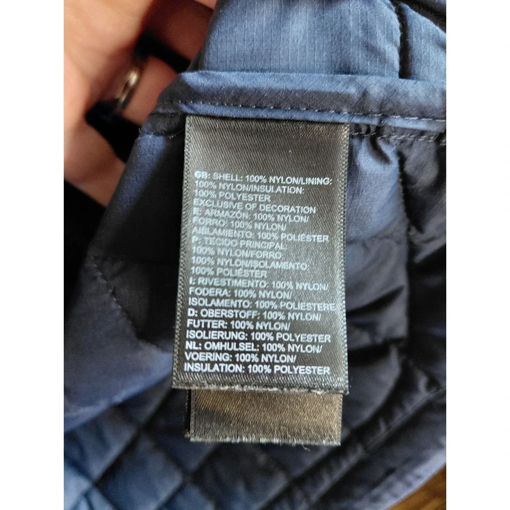 The North Face Mens M Navy Quilted Full Zip Puffer‎ Jacket Insulated Coat